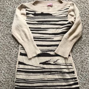3/4 sleeve animal print sweater